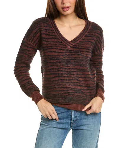 Lovestitch Fuzzy Sweater In Brown