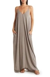 Lovestitch Gauze Maxi Dress In Cement