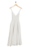 Lovestitch Gingham Cross Back Midi Dress In Pebble/ Ivory