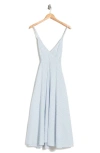 Lovestitch Gingham Cross Back Midi Dress In Periwinkle/ White