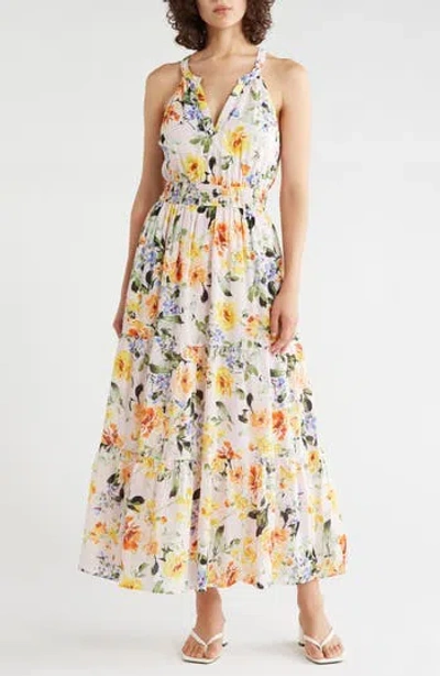 Lovestitch Halter Tiered Maxi Dress In Multi