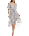 Lovestitch High-low Midi Dress In Gray