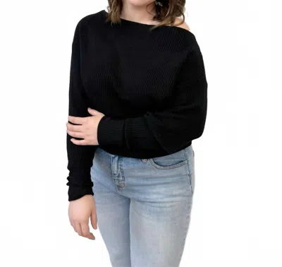 Lovestitch Jase Boat Neck Sweater In Black