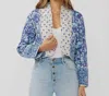 Lovestitch Julianna Reversible Light Weight Jacket In Blue Multi