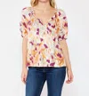 Lovestitch Lace-trimmed V-neck Top In Multi