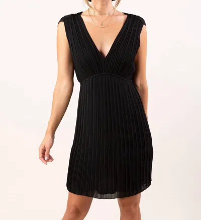 Lovestitch Last Fling Pleated Mini Dress In Black