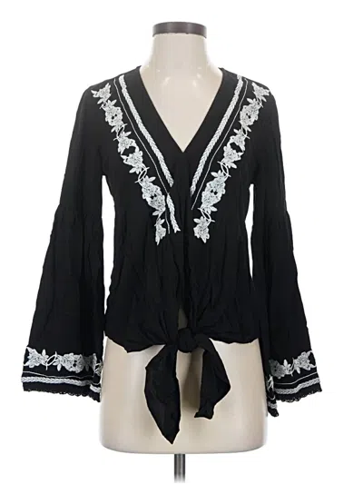 Pre-owned Lovestitch Long Sleeve Blouse In Black
