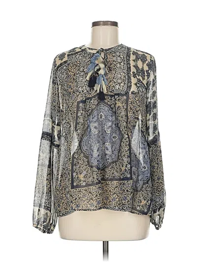 Pre-owned Lovestitch Long Sleeve Blouse In Blue