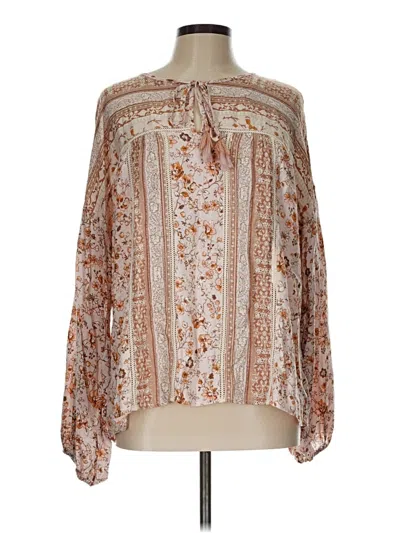Pre-owned Lovestitch Long Sleeve Blouse In Brown