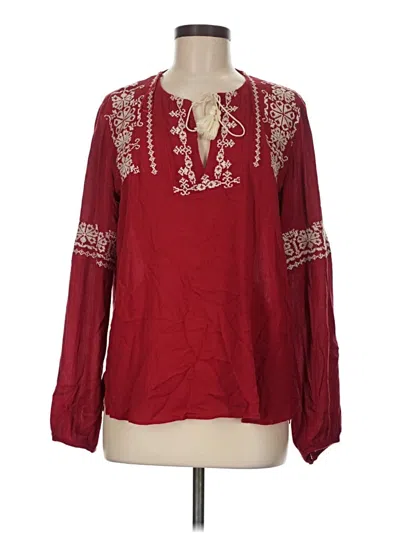 Pre-owned Lovestitch Long Sleeve Blouse In Burgundy