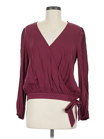 Pre-owned Lovestitch Long Sleeve Blouse In Burgundy