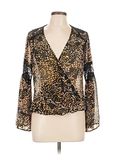 Pre-owned Lovestitch Long Sleeve Blouse In Gold