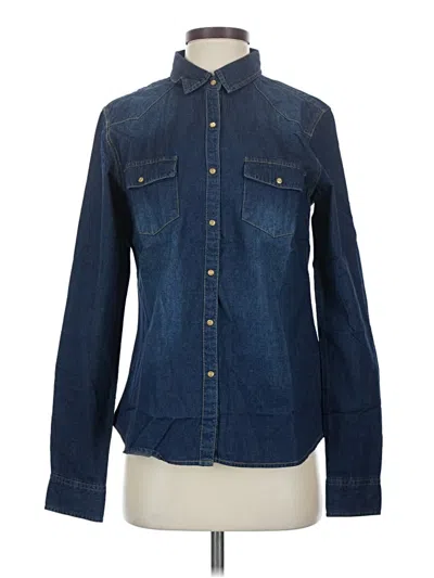 Pre-owned Lovestitch Long Sleeve Button Down Shirt In Blue