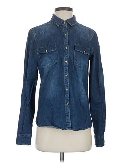 Pre-owned Lovestitch Long Sleeve Button Down Shirt In Blue