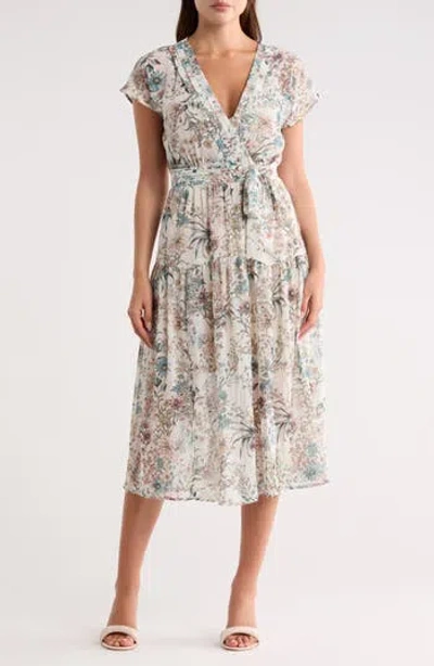 Lovestitch Love Stitch Floral Chiffon Dress In Multi