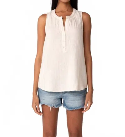 Lovestitch Lue Henley Tank Top In Cloud In White