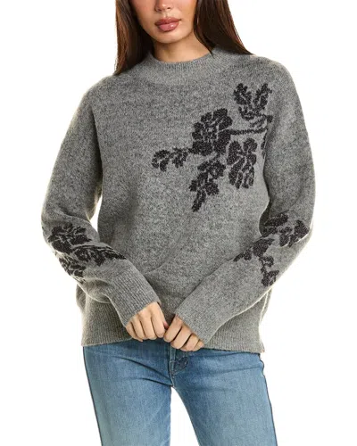 Lovestitch Lurex Intarsia Sweater In Grey