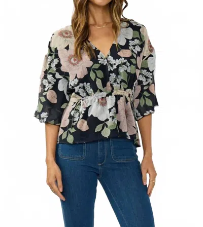 Lovestitch Meadow Sol Top In Black/blush In Multi