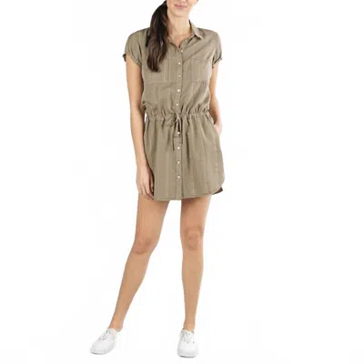Lovestitch Off Duty Mini Dress In Olive In Green