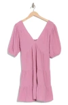 Lovestitch Puff Sleeve Cotton Babydoll Minidress