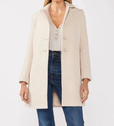 Lovestitch Serena Chevron Coat In Natural/sand In Multi