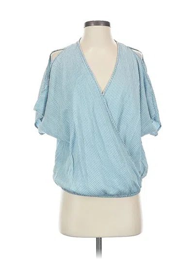 Pre-owned Lovestitch Short Sleeve Blouse In Blue