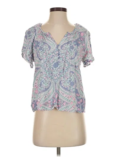 Pre-owned Lovestitch Short Sleeve Blouse In Blue