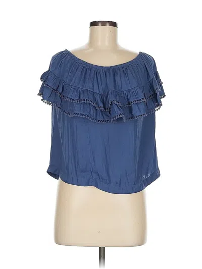Pre-owned Lovestitch Short Sleeve Blouse In Blue