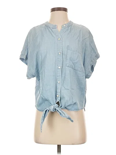 Pre-owned Lovestitch Short Sleeve Blouse In Blue