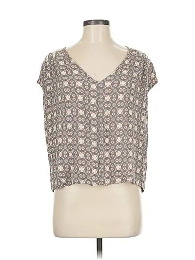 Pre-owned Lovestitch Short Sleeve Blouse In Gray
