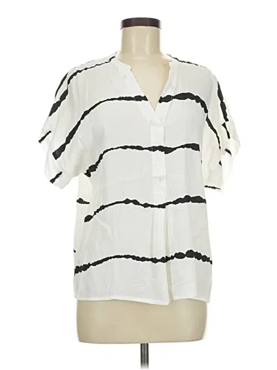 Pre-owned Lovestitch Short Sleeve Blouse In White