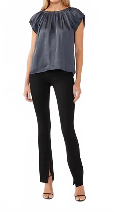 Lovestitch Short Sleeve Raglan Top In Grey In Gray