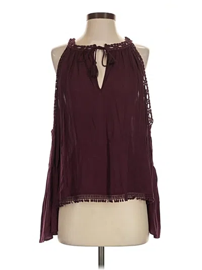 Pre-owned Lovestitch Sleeveless Blouse In Burgundy