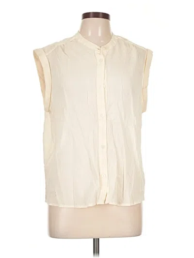 Pre-owned Lovestitch Sleeveless Button Down Shirt In Ivory