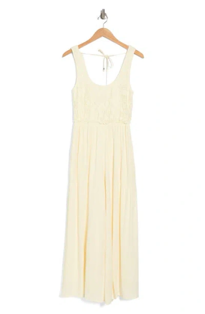 Lovestitch Smock Top Jumpsuit In Ivory