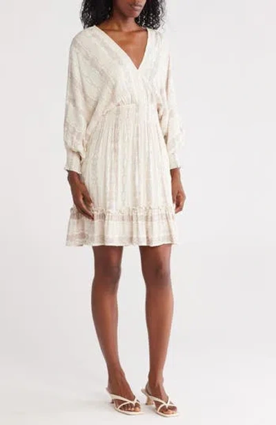 Lovestitch Smocked Long Sleeve Dress In Multi