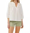 Lovestitch Solene Button Down Blouse In White In White