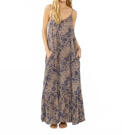 Lovestitch Sonora Maxi Dress In Navy In Brown