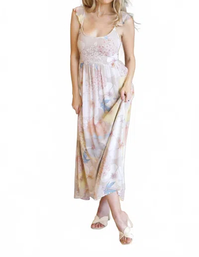 Lovestitch Sophia Ruffled Straps Dress In Multi In Animal Print