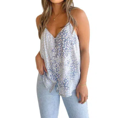 Lovestitch Tie-dye Cami Top In Chambray/sky In Purple