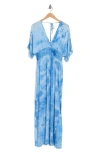Lovestitch Tie Dye Maxi Dress In Ocean/ Blue
