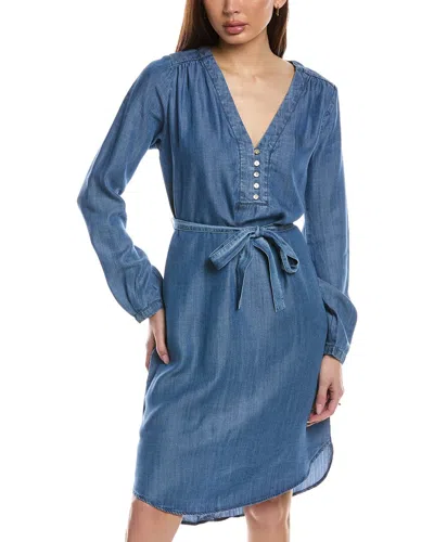 Lovestitch Tie Waist Shirtdress In Blue