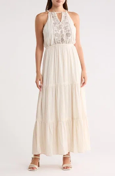 Lovestitch Tiered Halter Dress In White