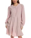 Lovestitch Tiered Linen-blend Mini Dress In Pink