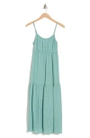 Lovestitch Tiered Maxi Dress In Dusty Teal