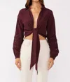 Lovestitch Turn Back Time Top In Merlot In Red