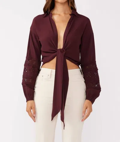 Lovestitch Turn Back Time Top In Merlot In Red