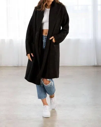 Lovestitch Ultra Cozy Two Pocket Cardigan In Black