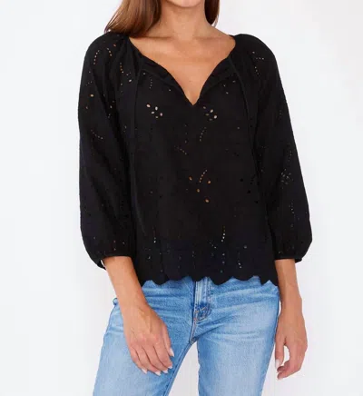 Lovestitch Vivienne Raglan Long Sleeve Blouse In Black