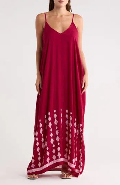 Lovestitch V-neck Maxi Dress In Wine